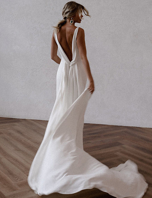 Robe de mariée bohémienne simple et sirène