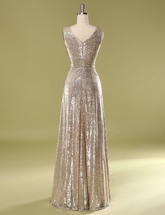 Col V en or Paillettes Promesse Demoiselle d'honneur