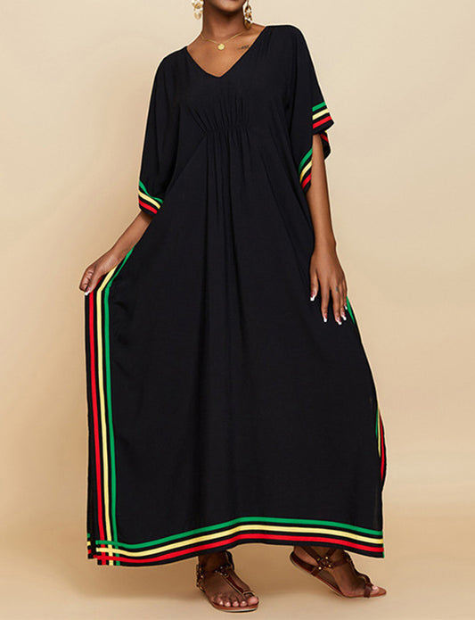 Robe sexy et ample à rayures colorées