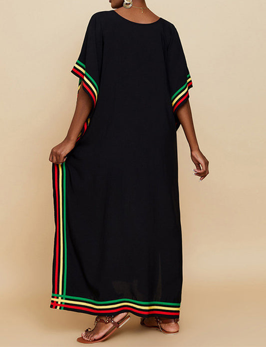 Robe sexy et ample à rayures colorées