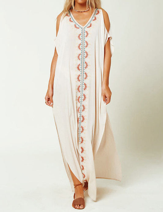 Chemisier brodé sexy à épaules dénudées