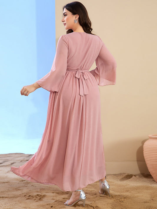 Caftan Mode Robe à strass cousue à la main