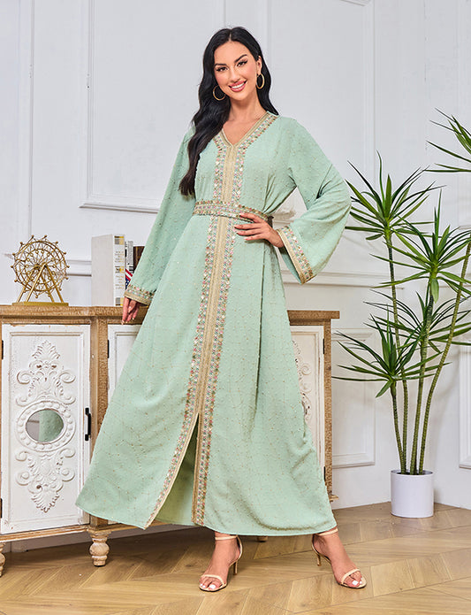 Robe abaya confort brodée