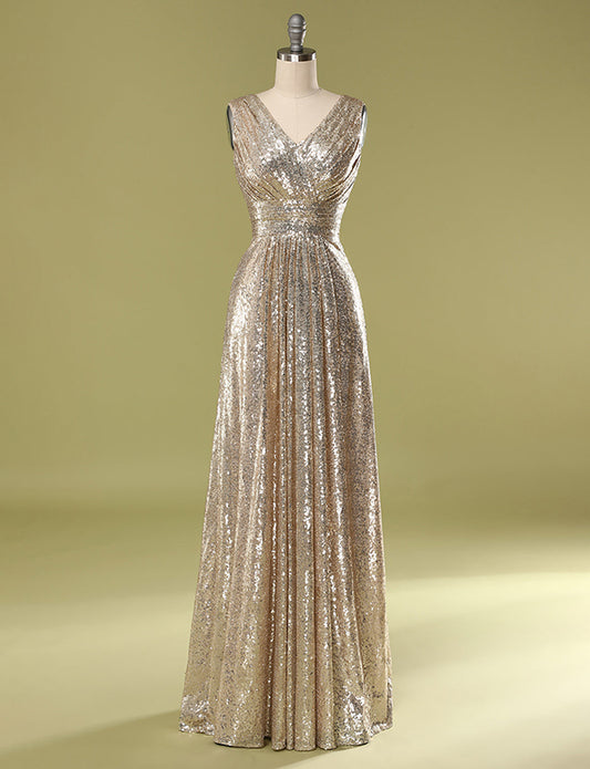 Col V en or Paillettes Promesse Demoiselle d'honneur