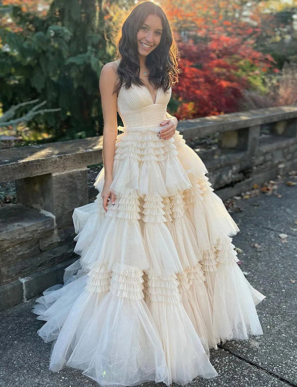 Neejafrog Robe De Bal De Fin D'Année En Tulle Avec Bretelles Spaghetti Et Fente - Élégante Et Sensuelle