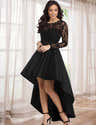 Robe Satin Bretelles Avec Dentelle Noire Et Ourlet Asymétrique - Blanc Crème, Look Soyeux, Tenue Soirée Sexy Et élégante - 2