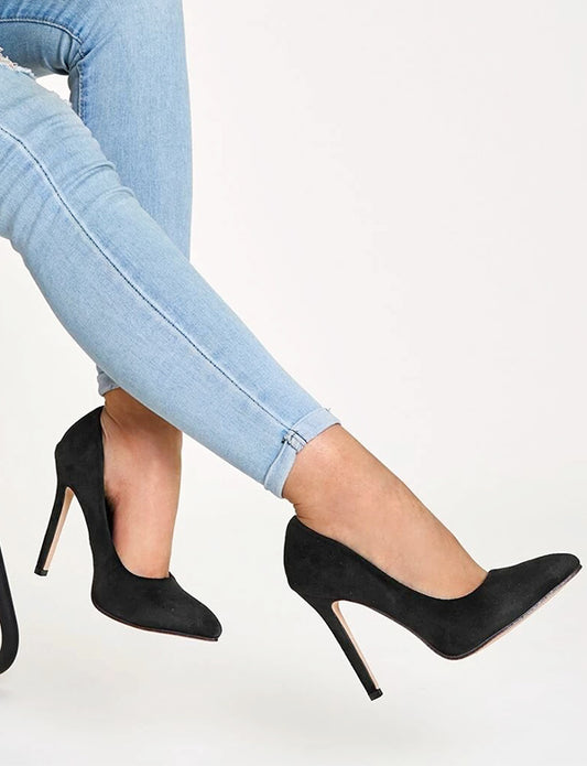Chaussures à Talons Aiguilles en Suédine à Bout Pointu