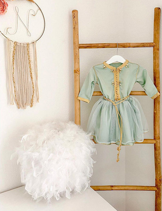 Robe Caftan Verte Enfant