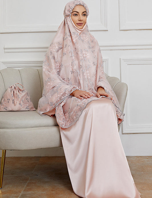 Costume Femme Dentelle Brodée Rose