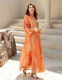 Broderie À Paillettes Orange Caftan Femmes Robe Arabe