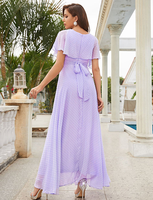 Robe d'été légère à manches courtes et col en V