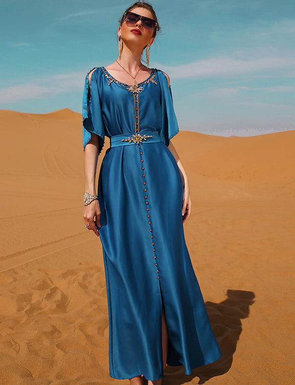 Robe décontractée à taille flottante Oman Abaya élégante