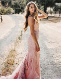 Robe de bal de fin d'année sirène à bretelles spaghetti