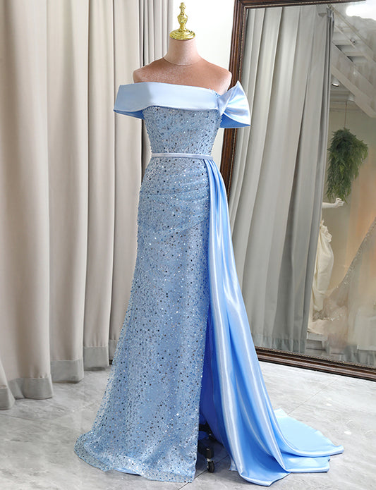 Robe longue de bal de fin d'année avec fente