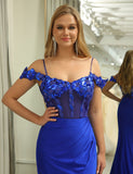 Robe longue de sirène avec appliques