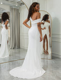 Robe de mariée ivoire avec épaules dénudées