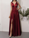Robe longue en satin