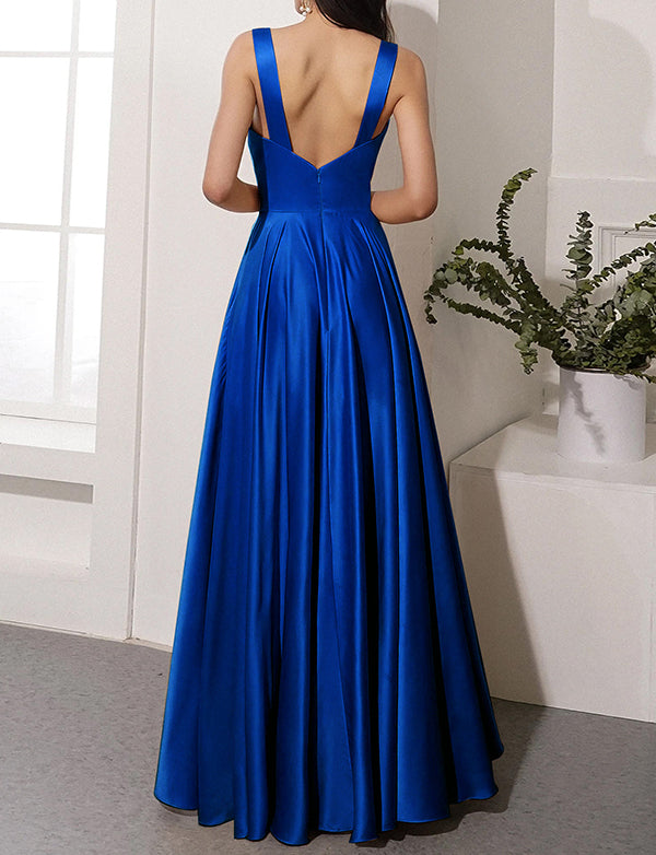 Robe longue en satin