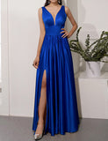 Robe longue en satin