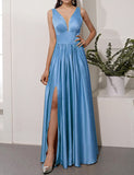 Robe longue en satin