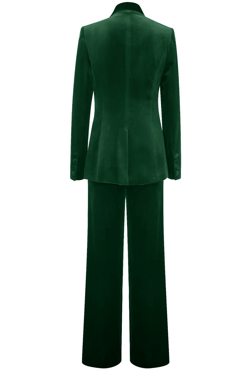 Costume de femme en velours bleu royal avec revers échancré et une seule bouton