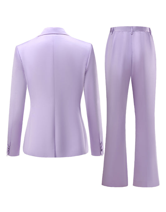 Costume pour femme taille ajustée double-breasted avec revers pointus violets