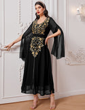 Robe A-Line Élégante en Tissu Tissé avec Appliqué Floral