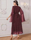 Robe A-Line Élégante en Tissu Tissé avec Appliqué Floral