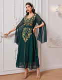 Robe A-Line Élégante en Tissu Tissé avec Appliqué Floral