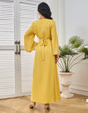 Robe A-Line Élégante avec Ceinture et Strass