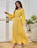 Robe A-Line Élégante avec Ceinture et Strass