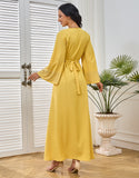 Robe A-Line Élégante avec Ceinture et Strass