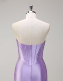Robe de bal sirène à col bateau et cristaux avec fente