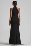 Dos nu Noir à volants Sirène Robe longue formelle avec fente