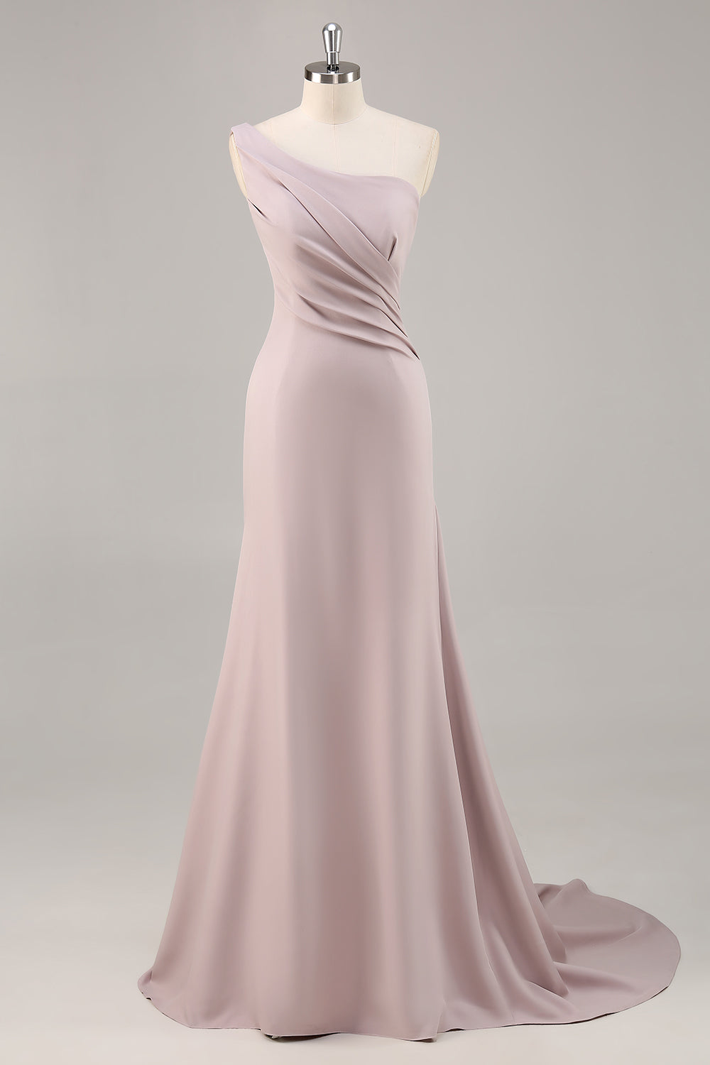 Robe longue formelle sirène kaki à une épaule