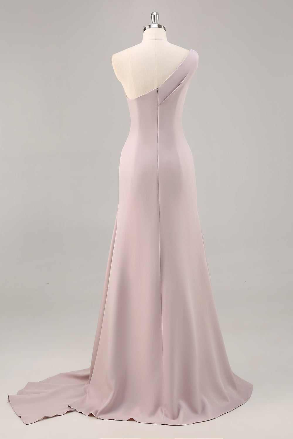 Robe longue formelle sirène kaki à une épaule