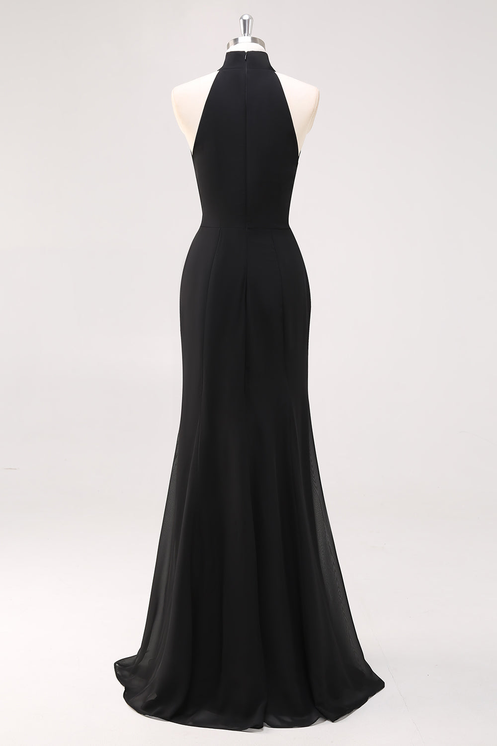 Dos nu Noir à volants Sirène Robe longue formelle avec fente