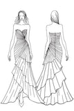 Robe formelle à volants froncés marron foncé