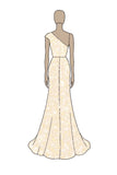 Robe formelle sirène champagne scintillante à une épaule avec paillettes