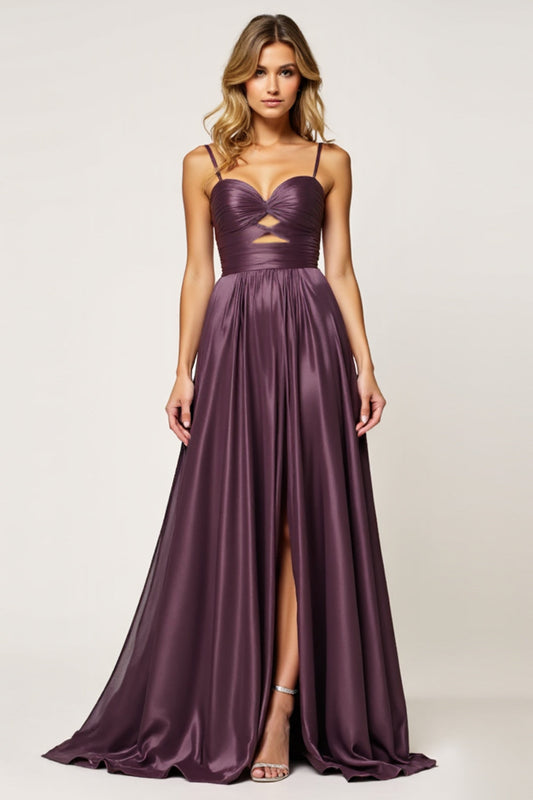 Purple Sweetheart Une ligne découpée robe de bal longue