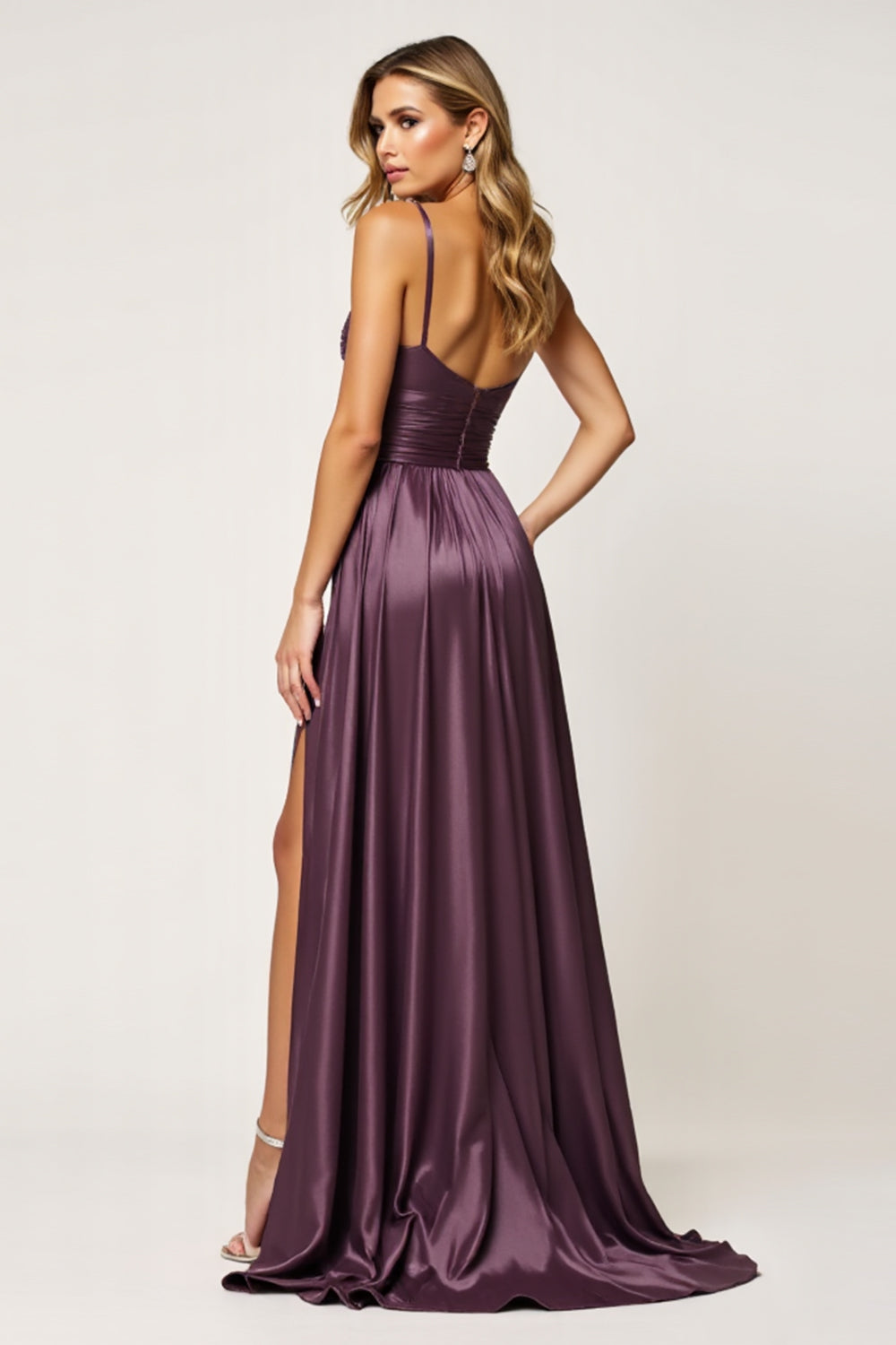 Purple Sweetheart Une ligne découpée robe de bal longue