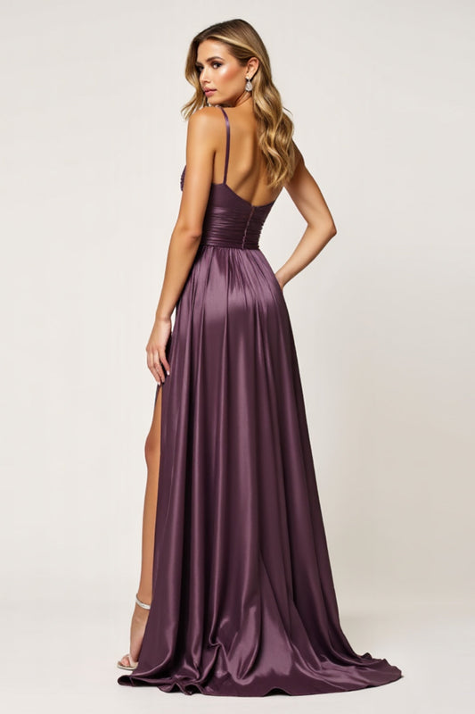 Purple Sweetheart Une ligne découpée robe de bal longue