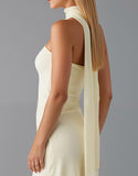 Daffodil Sirène Robe de soirée sans bretelles en mousseline de soie
