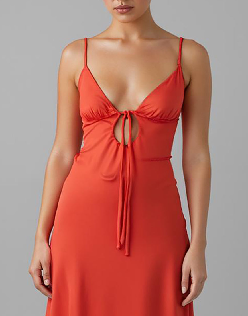 Pastèque Trapèze Trou de serrure Robe longue d’invitée de mariage