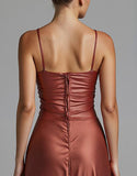 Robe de soirée Cabernet fourreau haut bas à volants