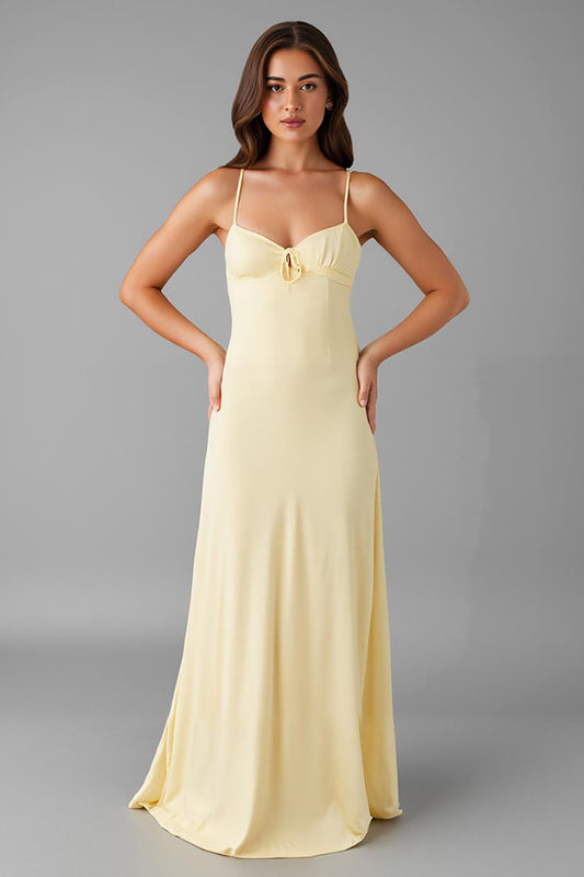 Robe de soirée longue simple fourreau ivoire