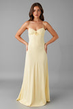 Robe de soirée longue simple fourreau ivoire