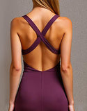 Robe longue formelle en fourreau prune
