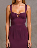 Robe longue formelle en fourreau prune