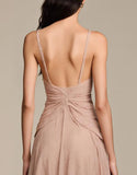 Robe maxi de bal trapèze abricot